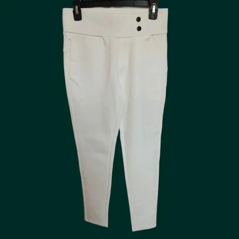 Conceited innovate stretch slim button dress pant with pockets size Small white - Picture 4 of 9